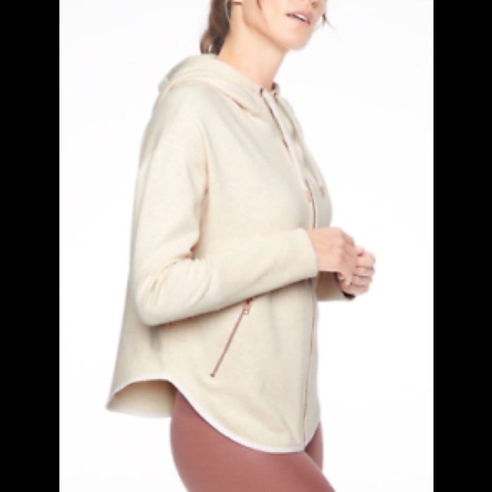 Athleta Cream Zip Hoodie